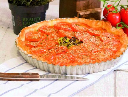 Torta salata di porri e pomodori b1841 (9)