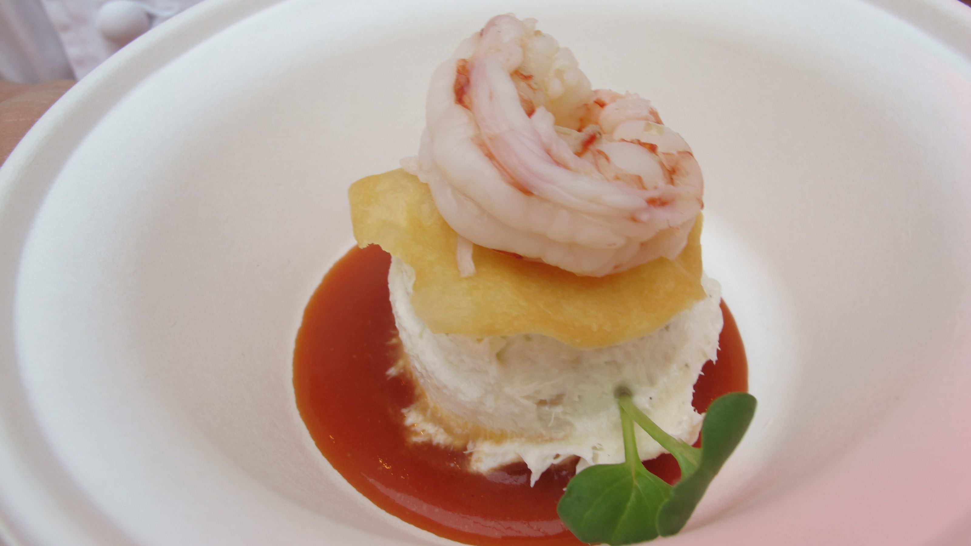 Baccalà mantecato e gambero rosso del Desco. 
