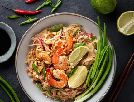 Pad thai con gamberi
