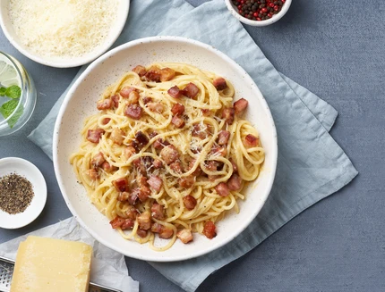 Pasta con pancetta affumicata
