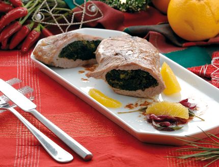 Tasca di vitello con broccoletti e salsa all’arancia