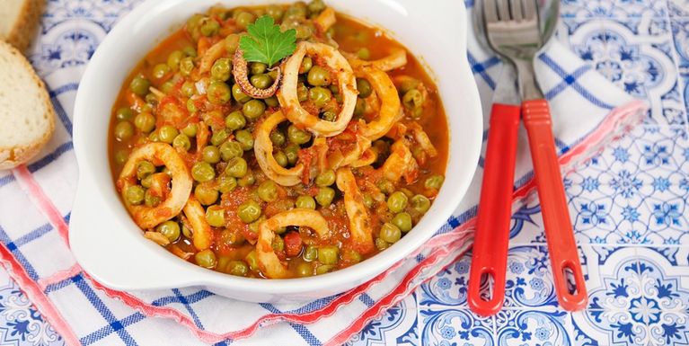 Calamari con piselli