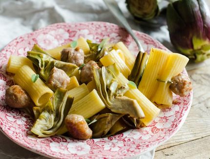 Pasta carciofi e salsiccia (5 di 1)