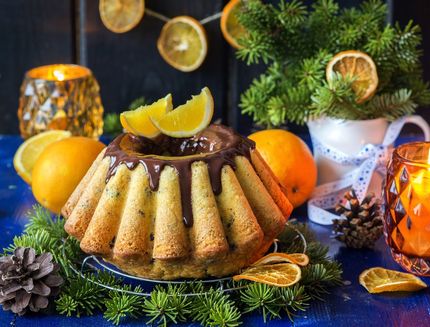 Torta alle arance con cioccolato