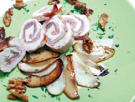 Rotolini di tacchino con indivia, speck cotto e mele b568