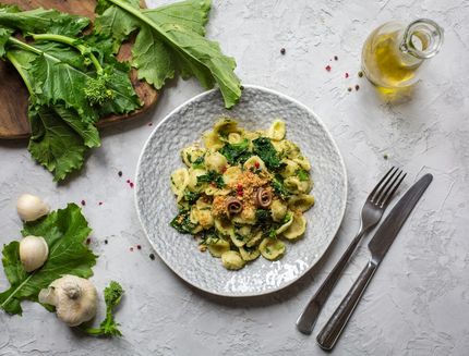 pasta “Orecchiette con le cime di rapa e le acciughe”