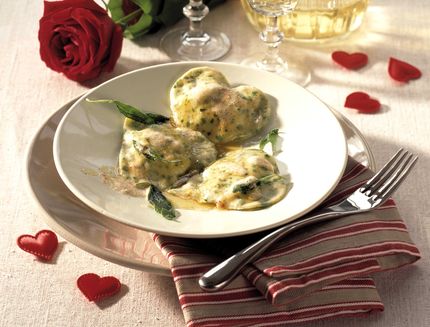 HeartrRavioli with ricottafilling
