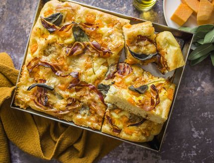 Focaccia con zucca, gorgonzola e pancetta2