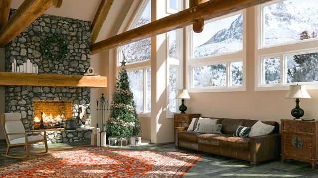 Baita di montagna a Natale