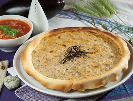 Flan di melanzane con salsa di pomodoro