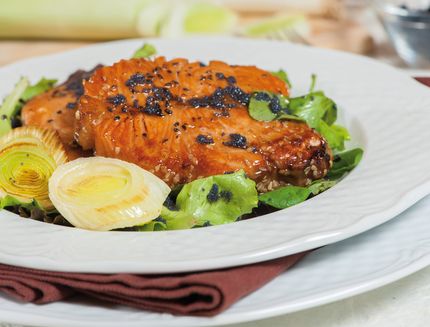 Salmone con porri b196