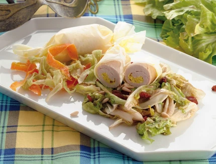 Caramelle di pollo e stelle filanti di verdura